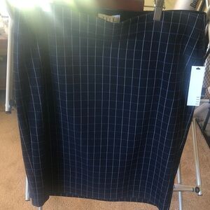 Elle Women's Dark Blue Grid Pencil Skirt